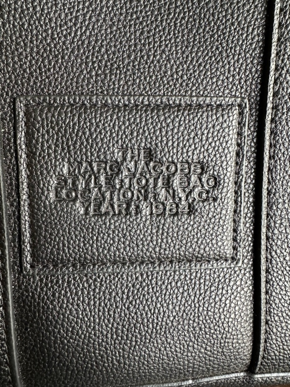 Marc Jacobs Black The ToteBag Small Leather Tote with White Logo - Picture 3 of 3